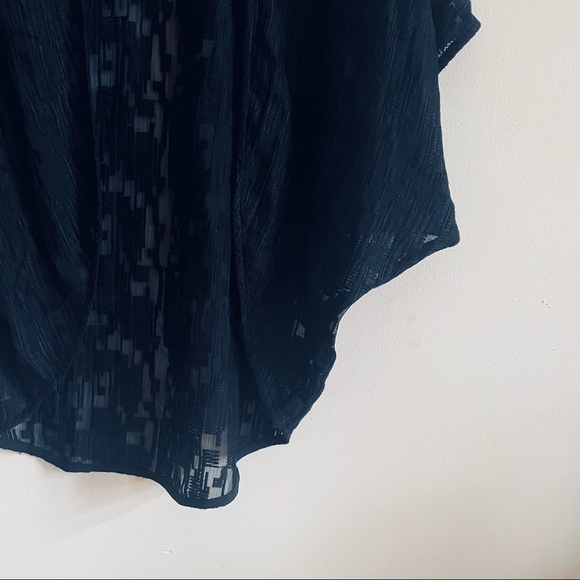 BOBI BLACK Black Sheer Flowy Open Cardigan Beach Cover up - Picture 6 of 9